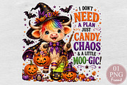 Halloween Highland Cow Witch PNG, a Seasonal Illustration by Rose Art (Thumbnail 1 of 4)
