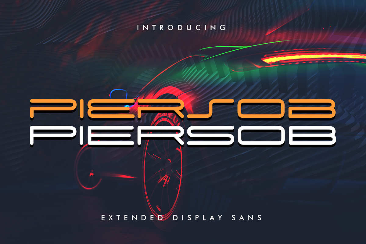 Piersob - Extended Display Sans, a Sans Serif Font by Almarkhatype (Photo 1 of 10)