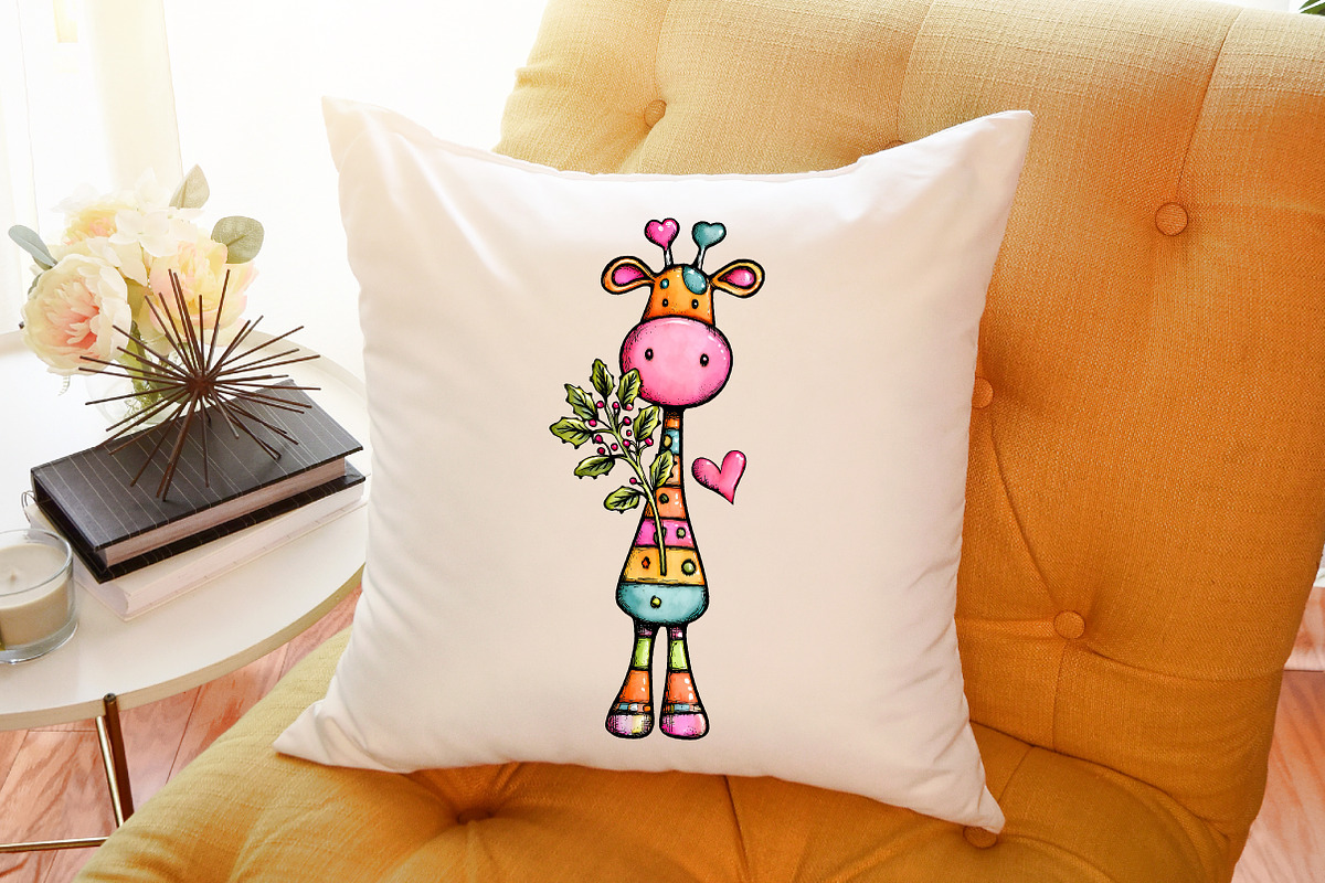 Whimsical Christmas Giraffe Clipart, an Illustration by Sublimation Artist (Photo 6 of 6)