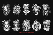 10 Bundle Dark Art Floral Life Girl, an Illustration by Morspective (Thumbnail 6 of 7)