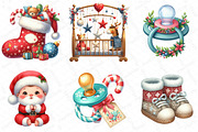 Babys 1st Christmas Festive Clipart, an Illustration by DreamPrint404 (Thumbnail 3 of 6)