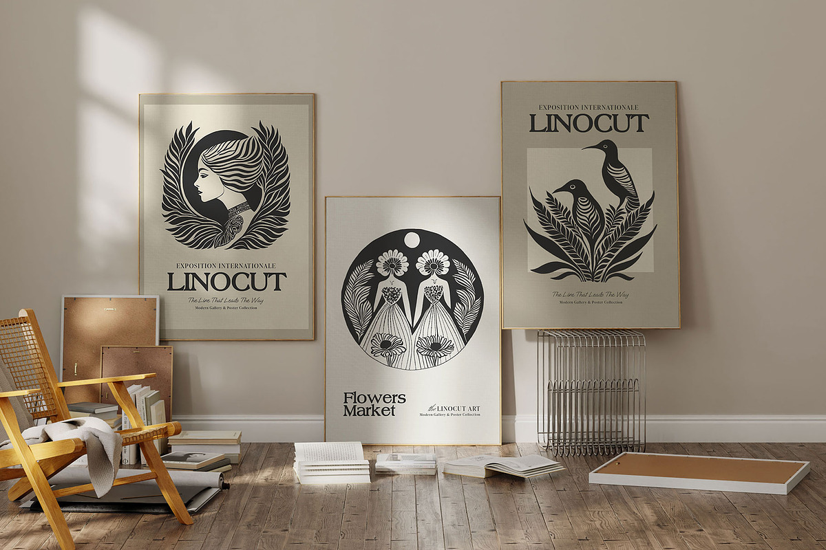Linocut | Poster Builder, an Object Graphic by KetteCreate (Photo 3 of 14)