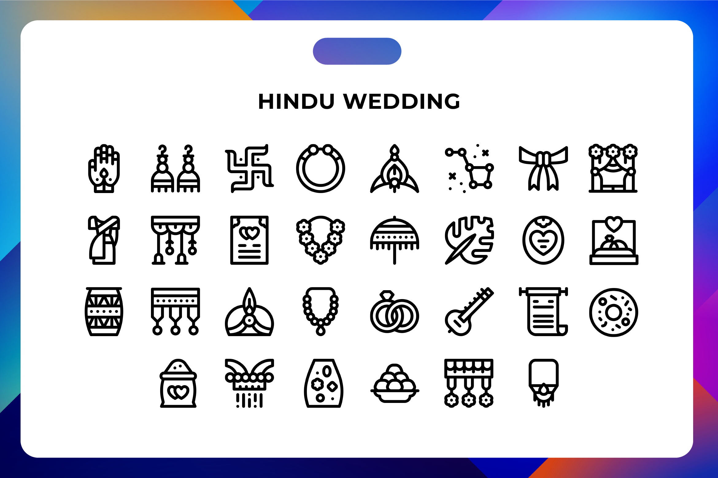 Hindu Wedding Icons, an Icon by Wencory