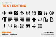 Text editing icons (Solid), a Solid Icon by Totto House (Thumbnail 1 of 3)