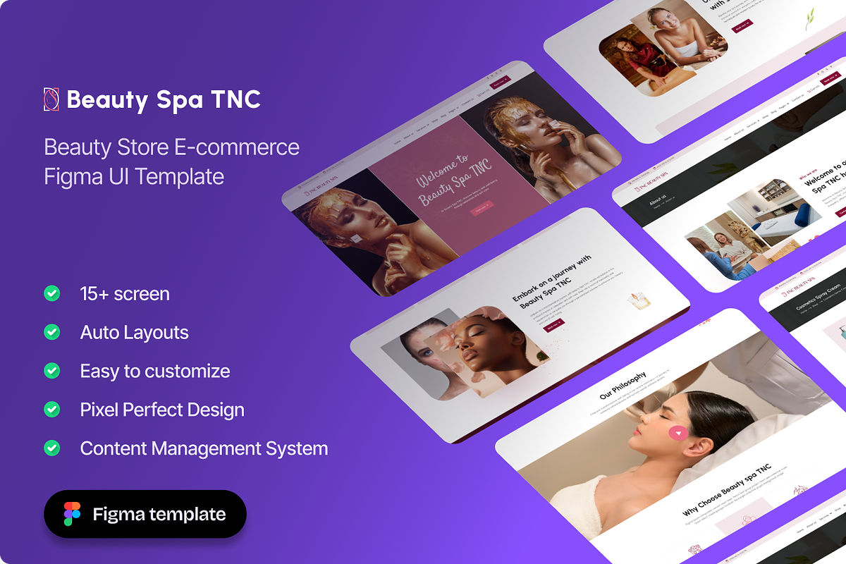 TNC Beauty Spa – Figma UI Template, an UI Kit Template by TNCFlow (Photo 1 of 5)
