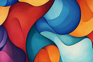 Abstract Modern Art with Overlapping Colorful Shapes, an Abstract Photo by Natalia Klenova's Shop