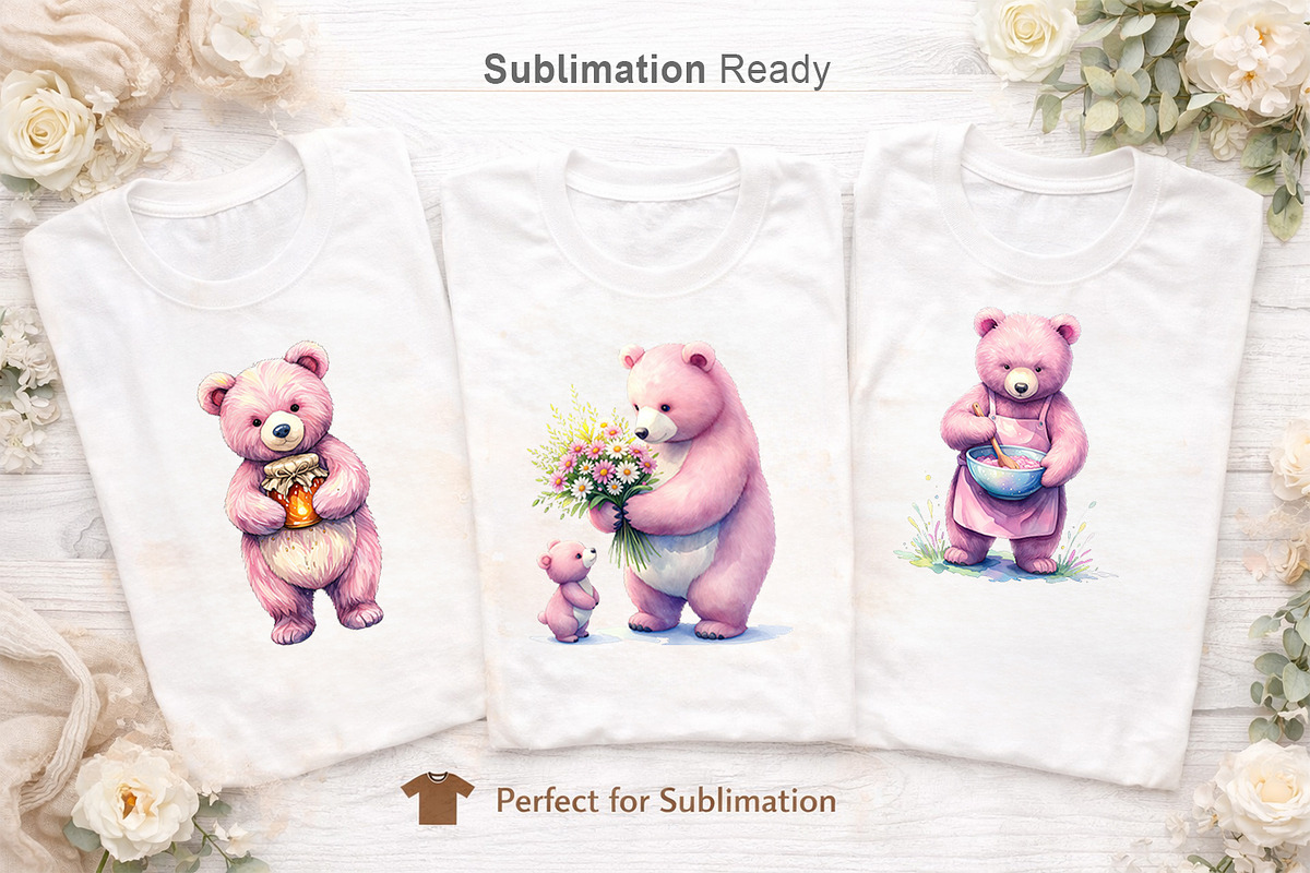 Vintage Mama Bear Sublimation PNG, an Illustration by Artnoy (Photo 6 of 8)