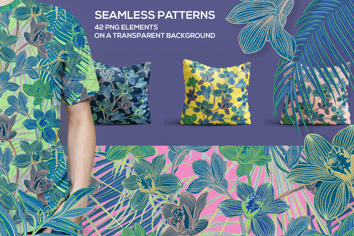 NEON ORCHID seamless patterns, a Pattern Graphic by ANAKOTO (Photo 11 of 18)