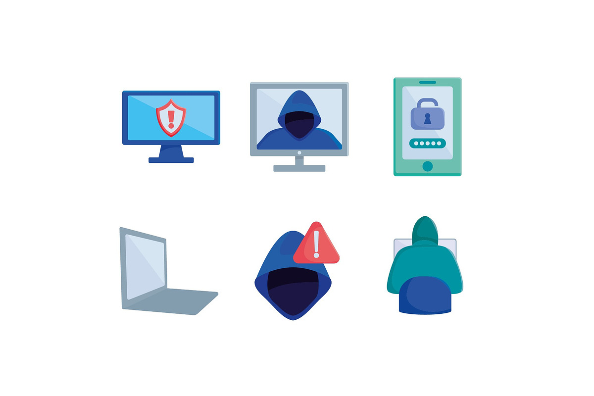 Digital Protection Illustration Set, an Object Illustration by studiogstock (Photo 3 of 4)