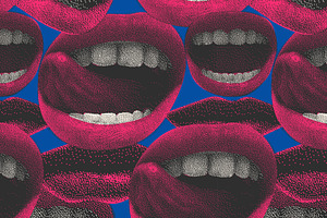 Lips Seamless Patterns And Stickers