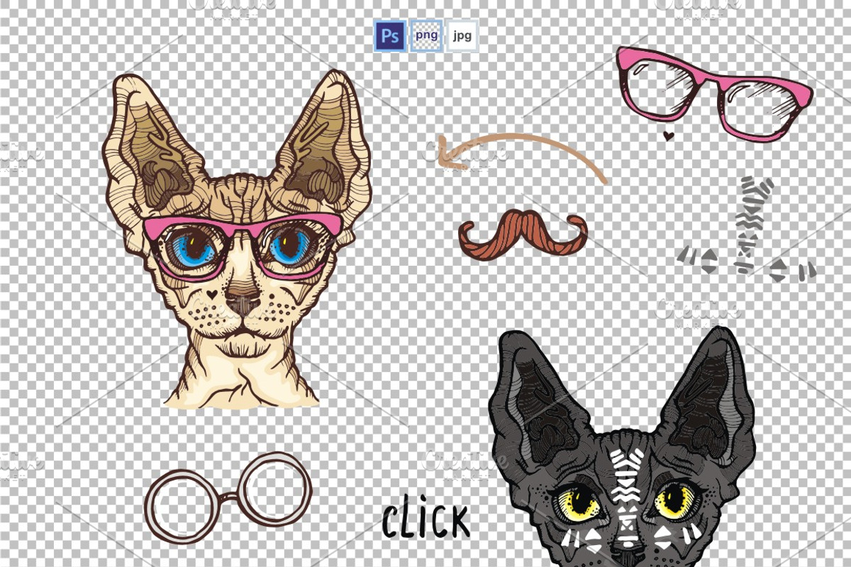 Sphynx Cats Creator, an Animal Illustration by ElenaKovalyova (Photo 4 of 4)