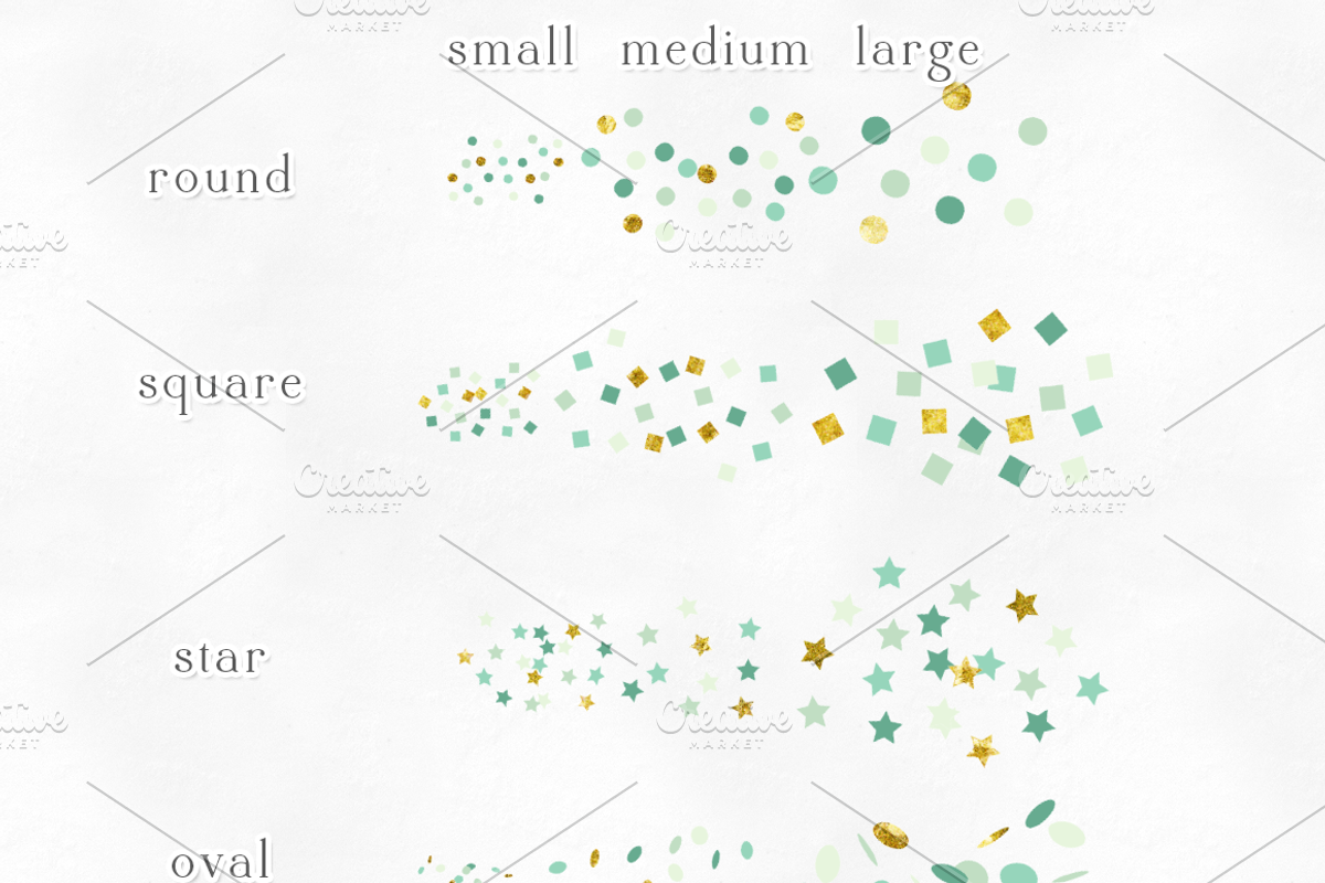 Pastel Gold Confetti Scatter Brushes, a Brush Add-On by TeaBerry (Photo 2 of 2)