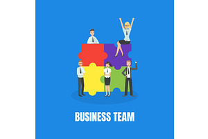 Business Team Banner Template with, a Person Illustration by TopVectors