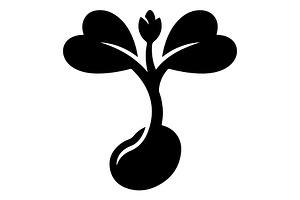 Plant Growth Silhouette Vector