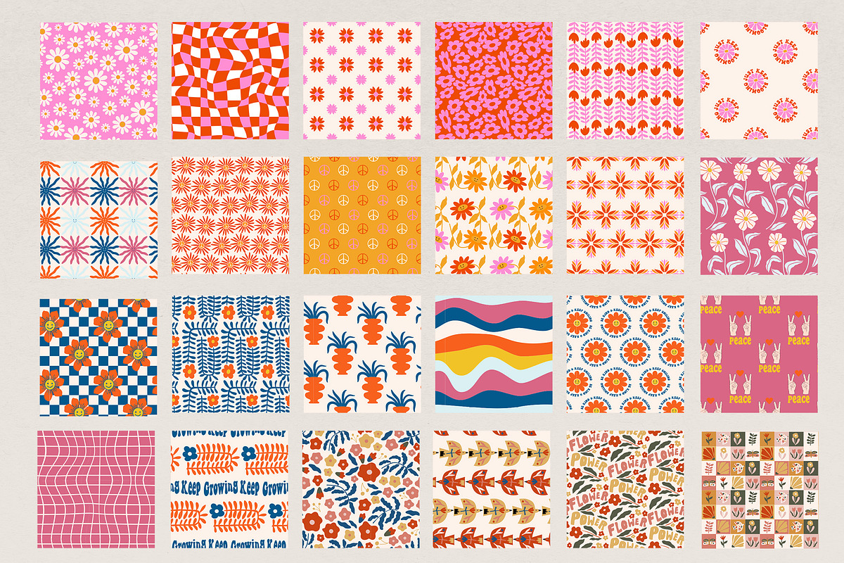 Groovy Poster & Pattern Collection, a Decorative Illustration by ...