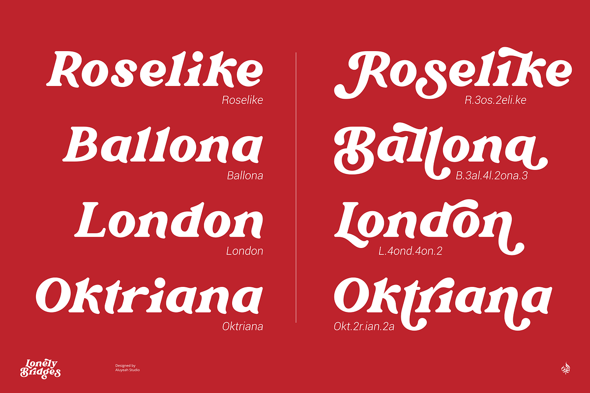 Lonely Bridges, a Serif Font by Aluyeah Studio (Photo 12 of 16)