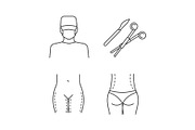Plastic surgery linear icons set, an Outline Icon by bsd studio