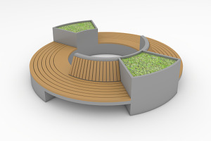 3D Model Bench Park 6