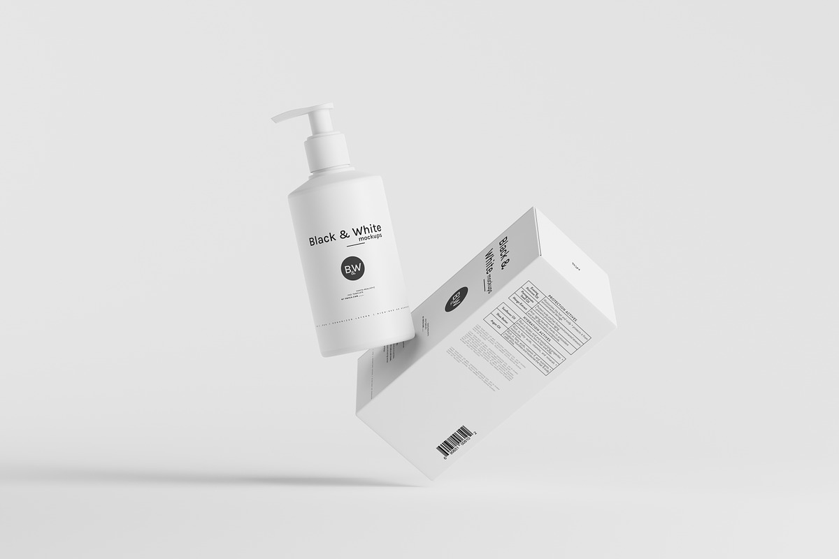 Black & White Mockups - Pump Bottles, a Packaging Mockup by pmvch (Photo 76 of 160)