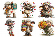 Funny Valentine Sheep Clipart, an Illustration by Daily.Designs (Thumbnail 6 of 7)