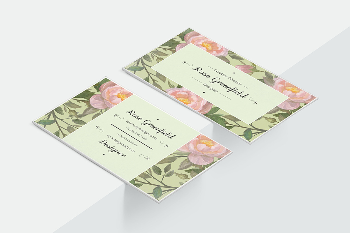 English Rose PSD Business Card, a Business Card Template by Digital Space (Photo 2 of 5)