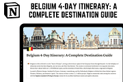 Belgium 4-Day Notion Itinerary, a Templates & Theme by 2 Nomazi (Thumbnail 1 of 3)