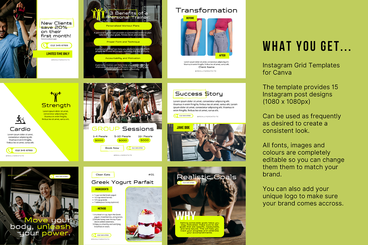 Fitness Coach Social Media, a Social Media Template by Sincerely Media (Photo 2 of 9)