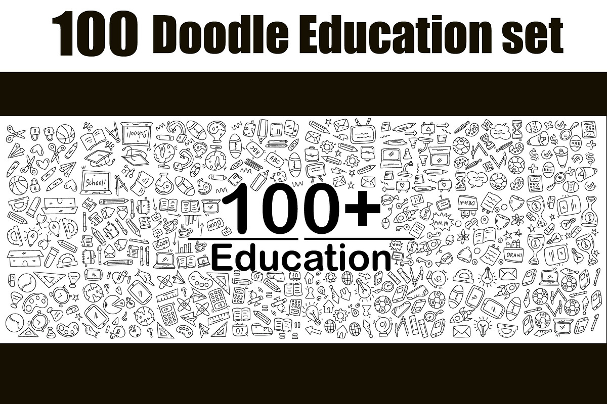 Education doodle line icon set, an Outline Icon by foxndeer (Photo 3 of 3)