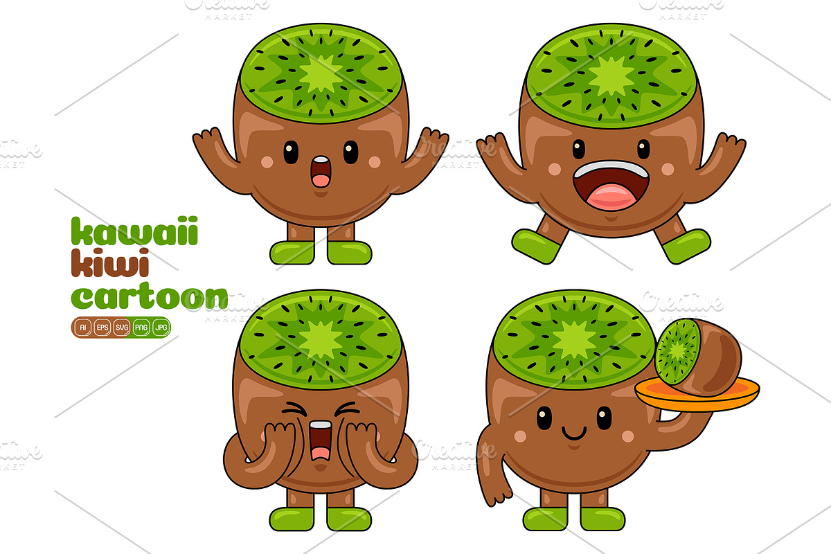 Kiwi Mascot Vector Pack, an Illustration by MEDZ (Photo 2 of 5)