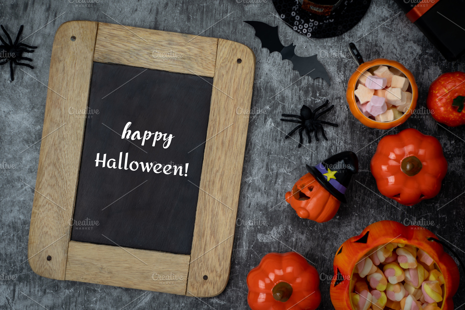 Top view happy halloween stock photo containing assorted and background, a Holiday Photo by OSABEE TOP VIEW
