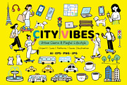 Playful City Vibes Illustration Set, an Object Graphic by Housui Patterns (Thumbnail 1 of 6)