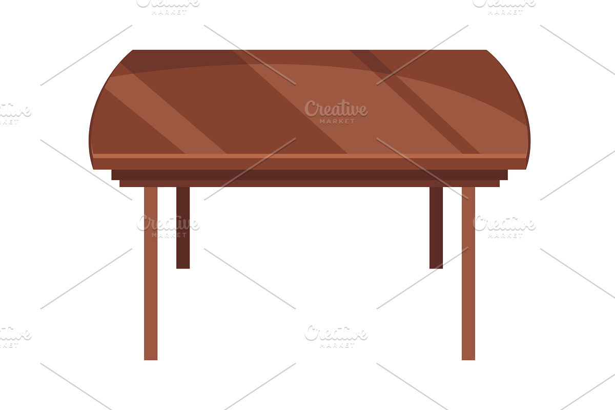 Table furniture of wood, interior, an Object Illustration by the8monkey