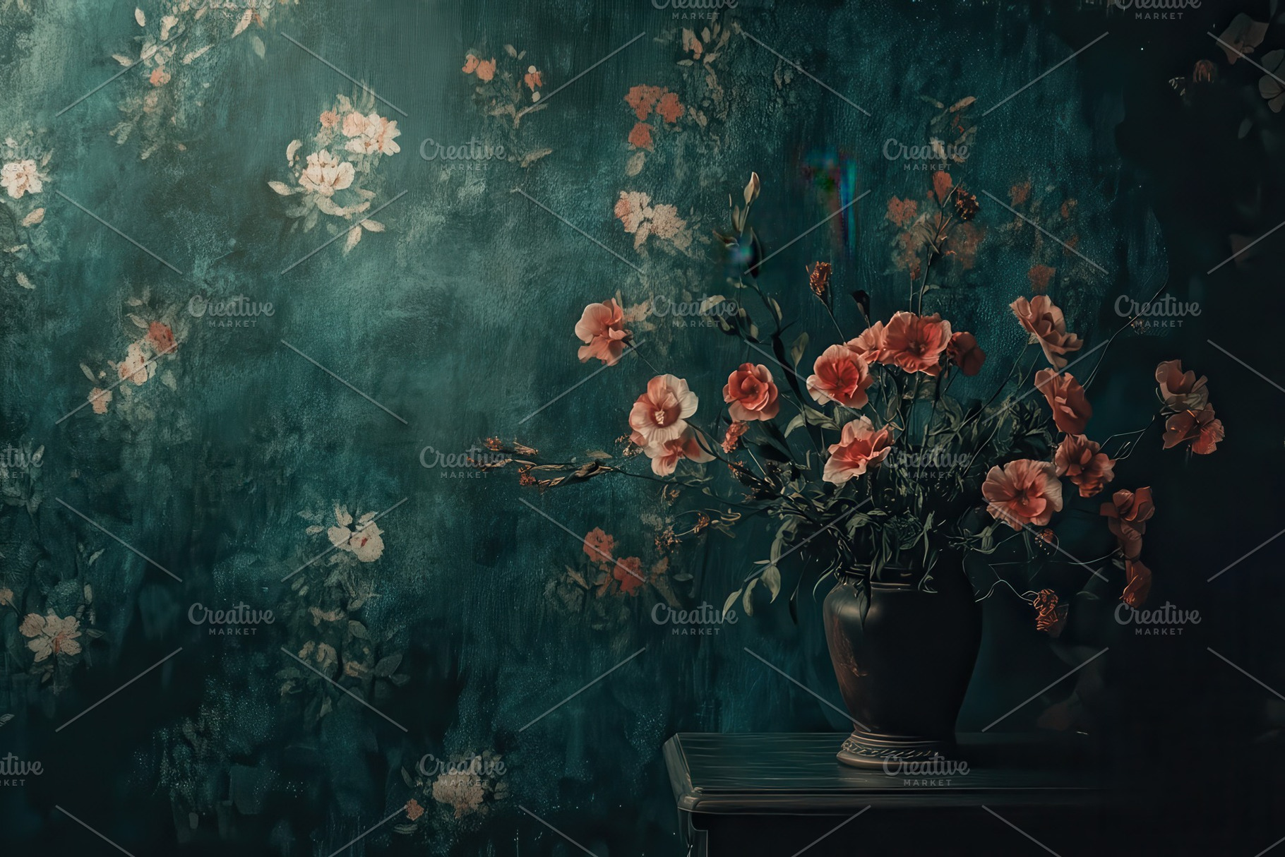 Vintage floral pattern with modern, a Photo by Pavel_design