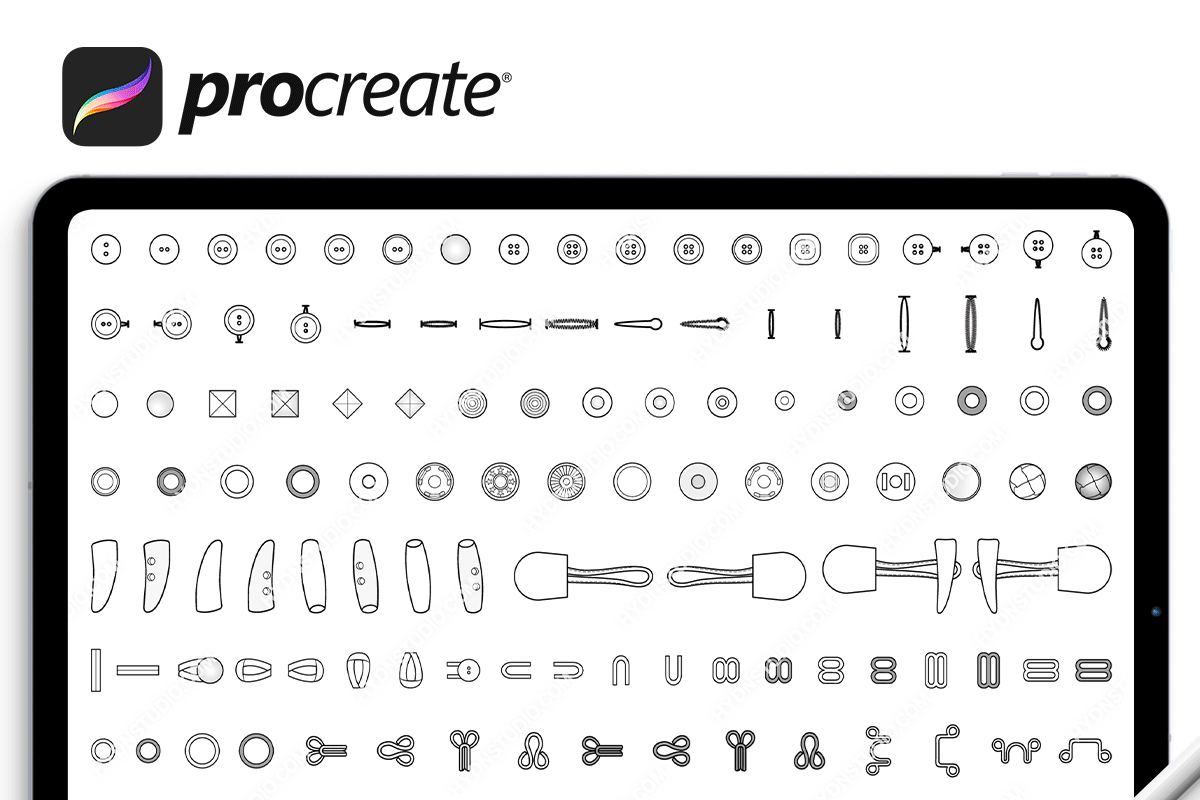 Button Accessories Stamp Brush Set, a Brush Add-On by HYDNSTUDIO (Photo 3 of 3)