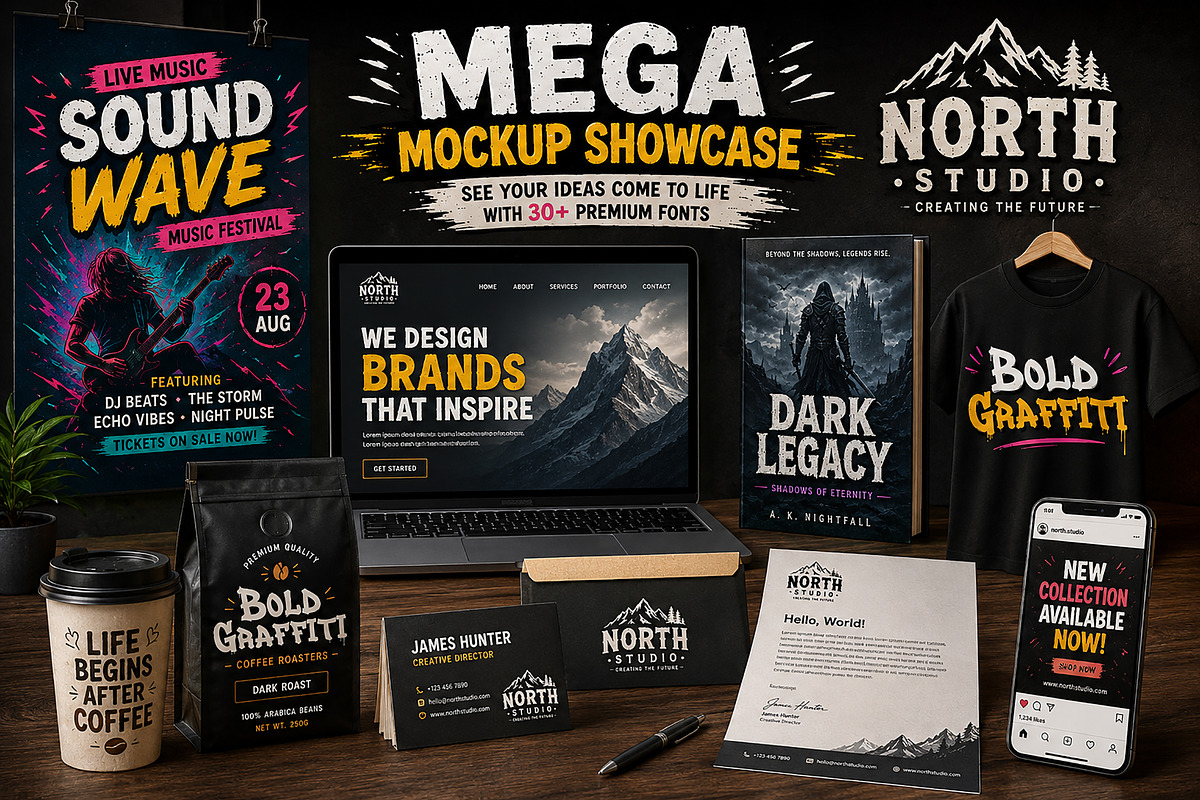 Trendy Mega Bundle Font, a Sans Serif Font by Wow Magic (Photo 3 of 10)