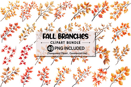 Botanical Fall Branches Clipart, an Illustration by Pixels.Craft