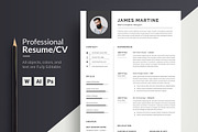 Resume Template Word | CV, a Resume Template by CreativeZoom (Thumbnail 1 of 3)