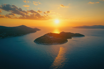 Beautiful aerial view of Aegean Sea, a Photo by Iftikhar Alam