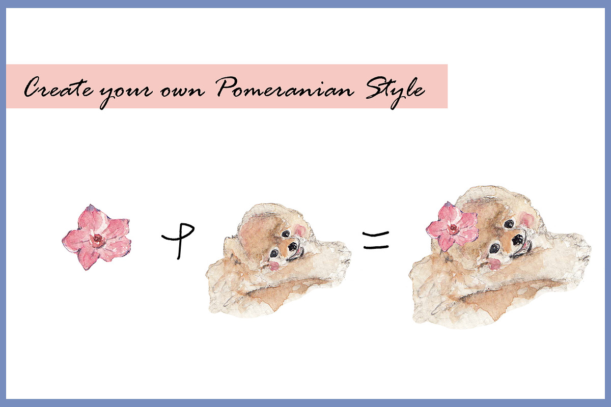 Pomeranian Clipart Digital Paper, an Animal Illustration by VianneArt (Photo 5 of 7)