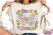 Just Pray Faux Quilted Religious PNG, an Illustration by Daily.Designs (Thumbnail 2 of 5)