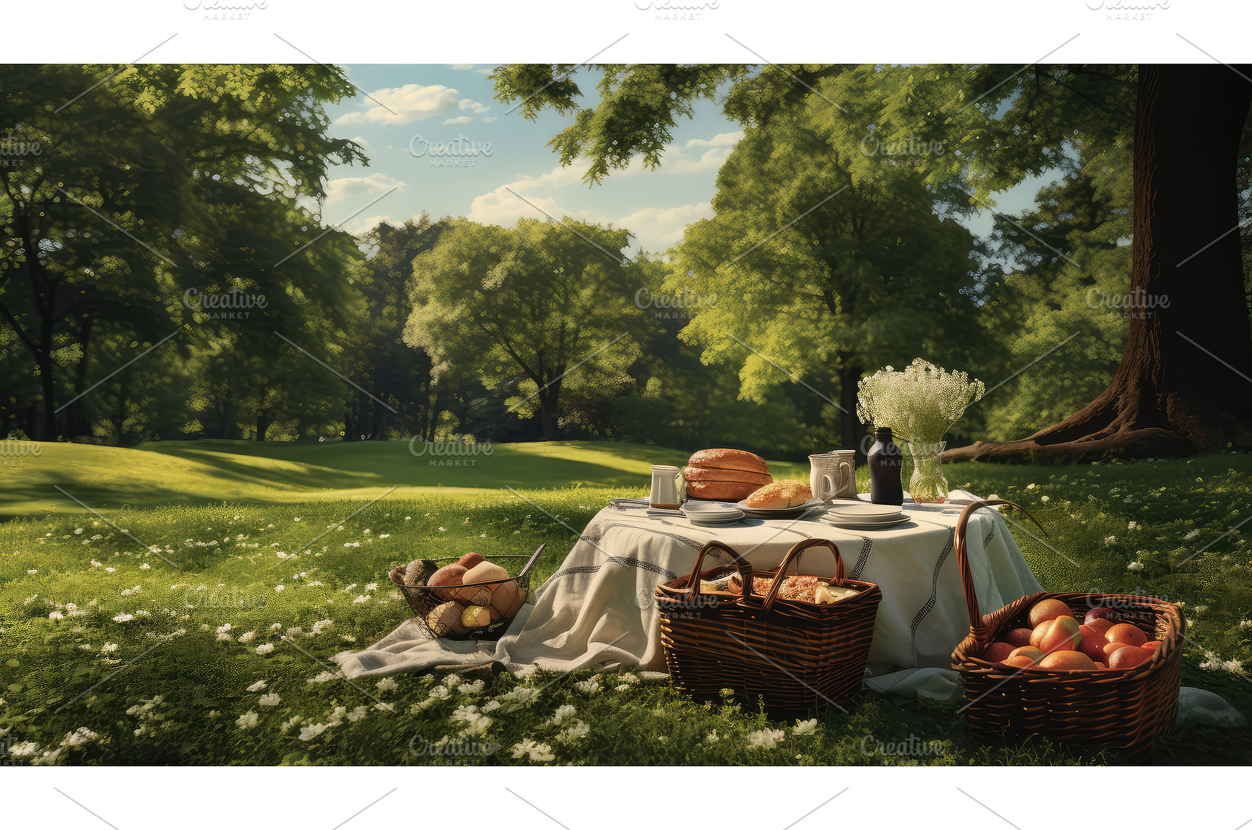 outdoors park picnic ai generated, a Nature Photo by pikepicture