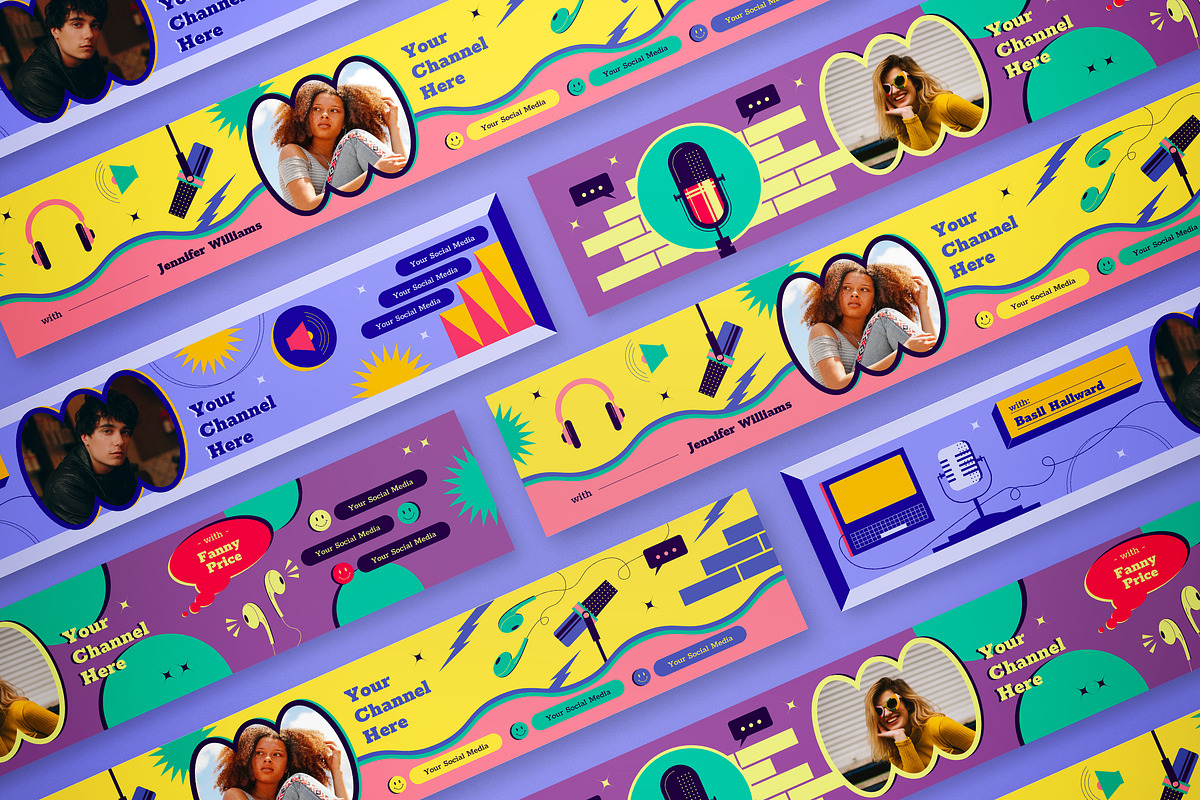 Podcast Youtube Cover, a Social Media Template by graphicook (Photo 3 of 3)