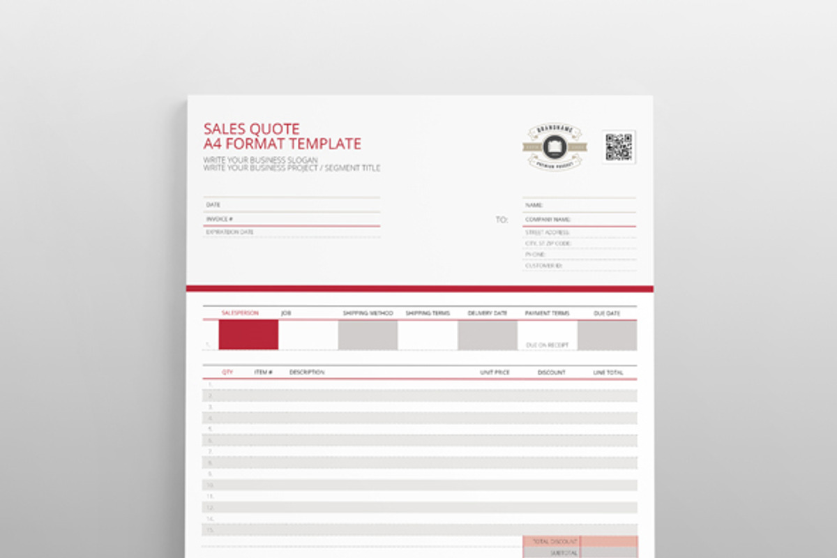 Sales Quote A4 Format Template, a Templates & Theme by Keboto
