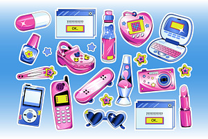 Sticker Y2K Asset Illustration, an Object Illustration by graphicook