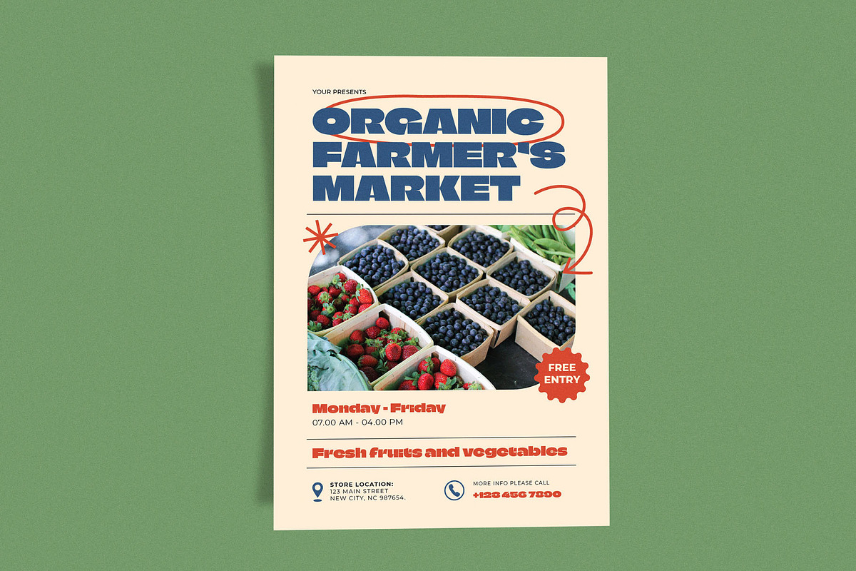 Simple Farmer Market, a Flyer Template by Me55enjah Design (Photo 2 of 4)