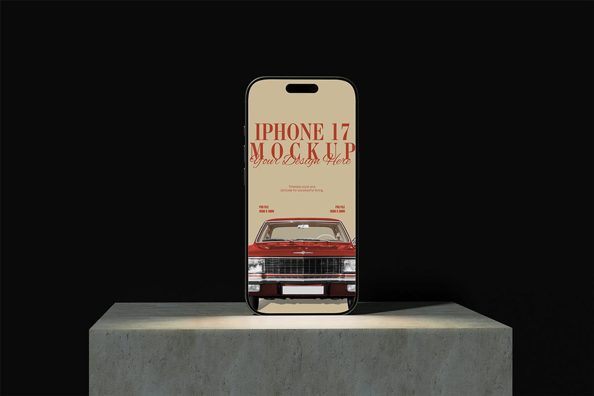 iPhone 17 Mockup, an iPhone Mockup by HanaSaka_Studio (Photo 2 of 5)