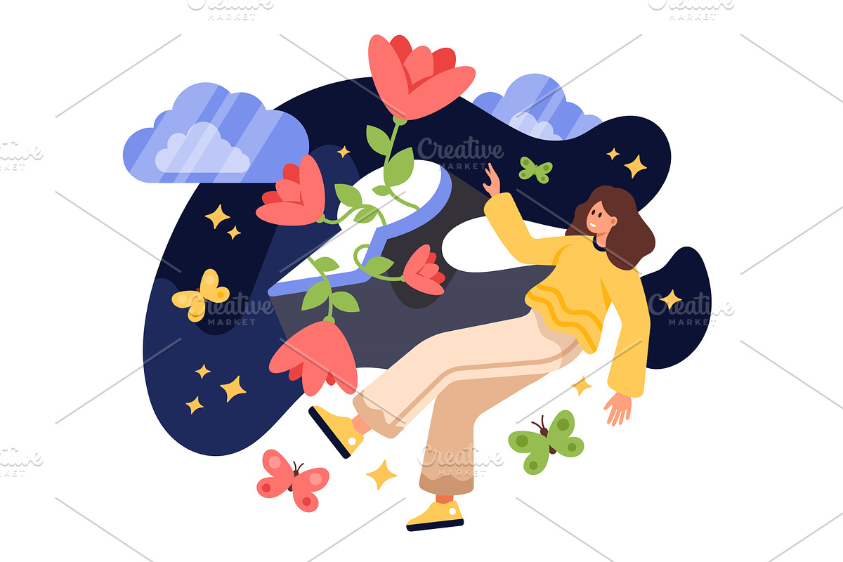 Self discovery, dream of freedom and, an Education Illustration by Flashvector