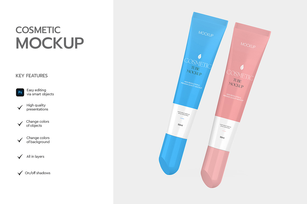 Cosmetic Tube Mockup Set, a Packaging Mockup by graphypix (Photo 2 of 4)