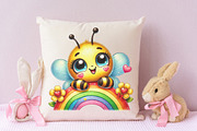 Peeking valentine bee clipart, an Illustration by RobertsArt (Thumbnail 7 of 7)