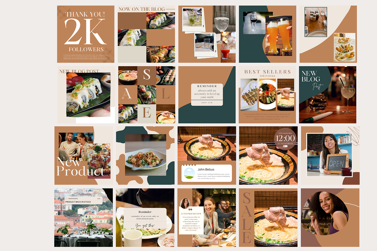 Restaurant Instagram Templates, a Social Media Template by Social Assumptions (Photo 9 of 9)